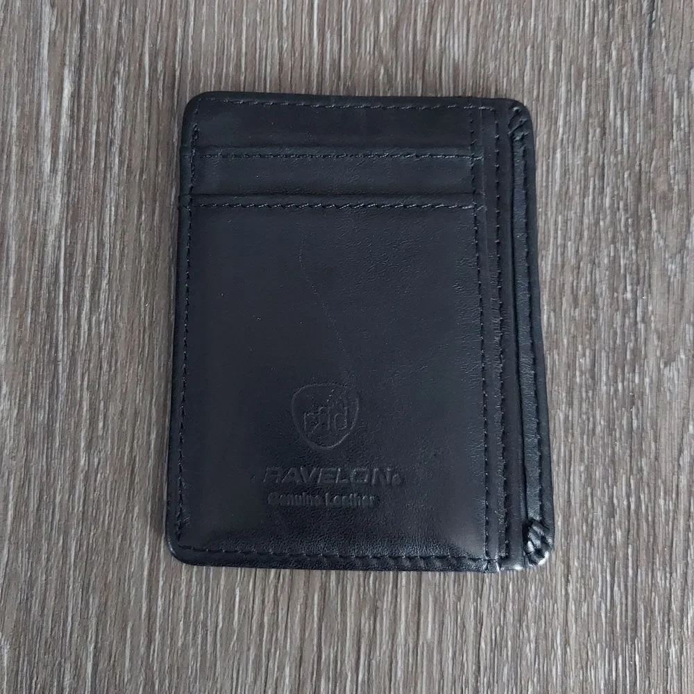 Travelon Men’s Thin Wallet Credit Card Holder Genuine Leather Black
